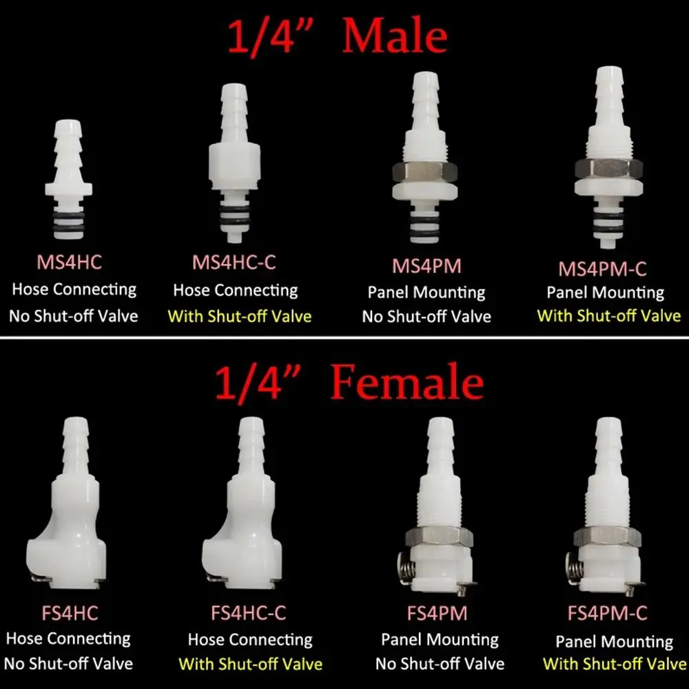 Plastic Hose Barb Quick Shut Off Coupling Connector