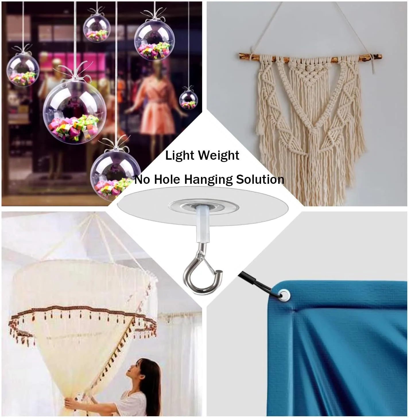 Ceiling Hooks Stick Self-Adhesive Water Resistant Multifunctional for Balloons Wind Chimes