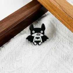Bat Badge Enamel Pin - Weird Funny Animal Brooch, Ugly Cute Monster Design, Chibi Abstract Lapel Pin, Novelty Jewelry (C5111906LYF)