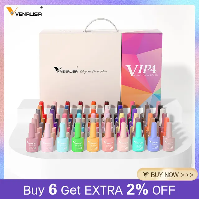 New Fashion Color Venalisa Gel Polish Kit VIP4 HEMA FREE Enamel Vernish For Nail Art Design Whole Set Nail Gel Learner Kit 1