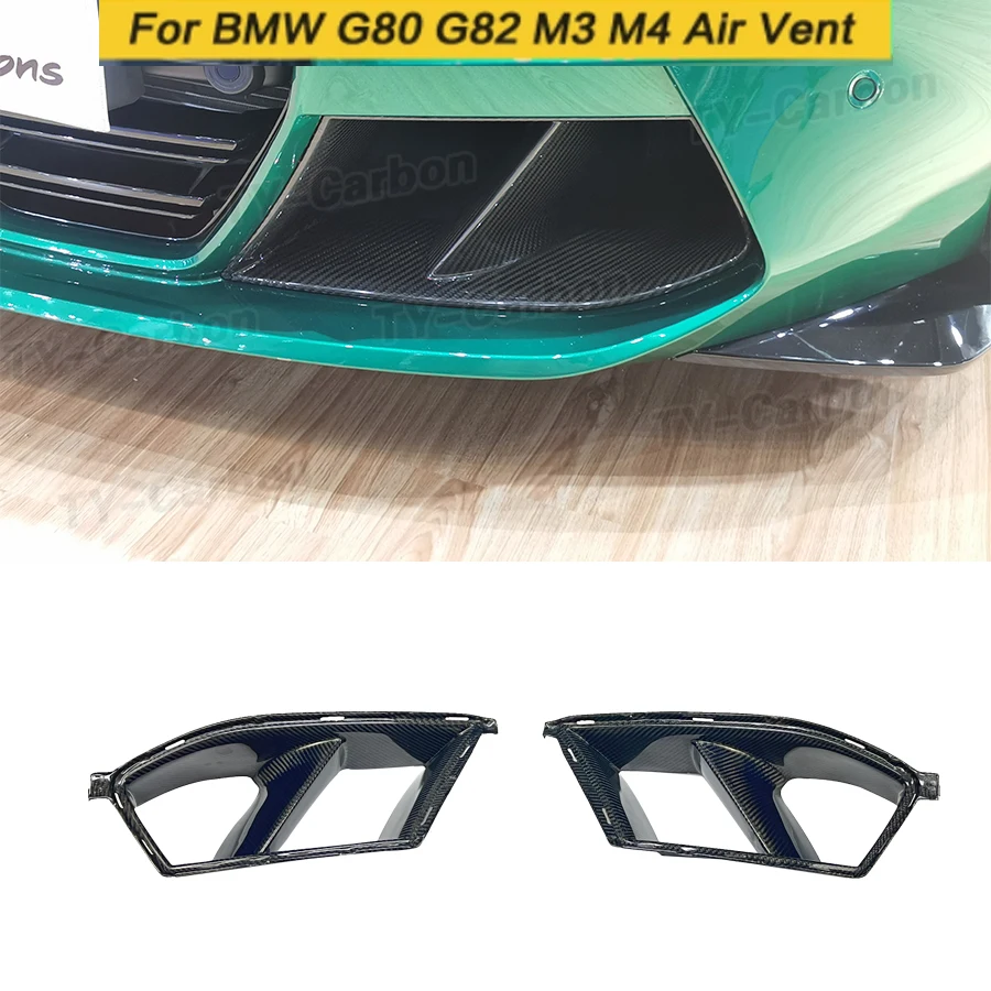 

Carbon Fiber Car Front Bumper Air Vent Covers Trims For BMW 3 4 Series G80 G82 G83 M3 M4 2021 2022 MP Fog Lamp Grill Cover FRP