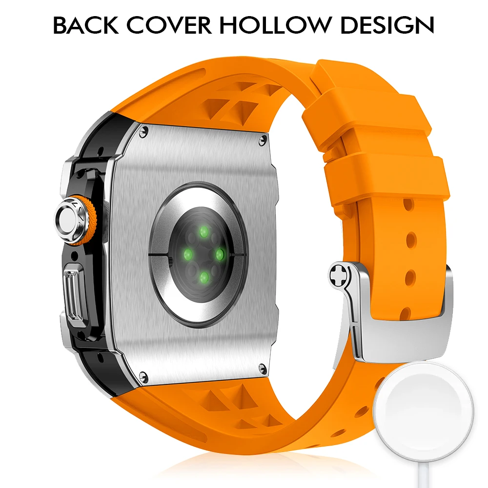 Apple Watch 개조 케이스,애플 워치용 수정 키트, 울트라 49mm 케이스, 소울 쿨, 아이워치 울트라 2 49 모드 키트, 불소 고무 스트랩, 316L 스테인리스 스틸