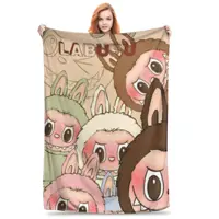 Labubu Blanket Multi-size Cozy and Lightweight Cartoon Throw Blankets for Couch Sofa and Bed 1