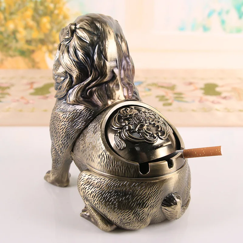 3D Lion Ashtray Creative Anti Fly Ash Household Large Capacity Animal Ashtray Home Decoration