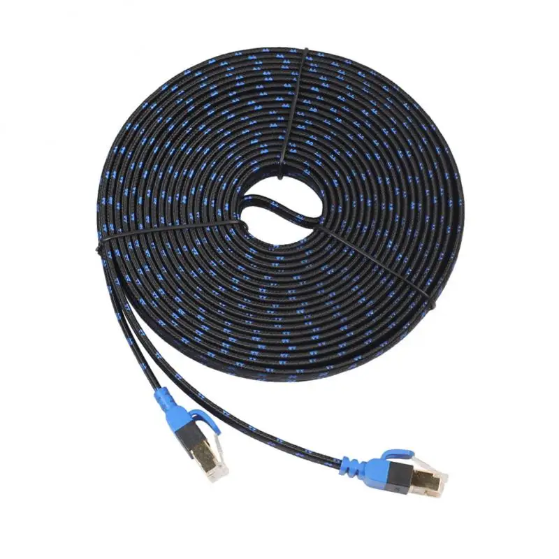 CAT7-2 플랫 10G 네트워크 케이블, 이중 차폐 순수 구리 네트워크 케이블, RJ45 이더넷 고속 패치 코드, 노트북 케이블