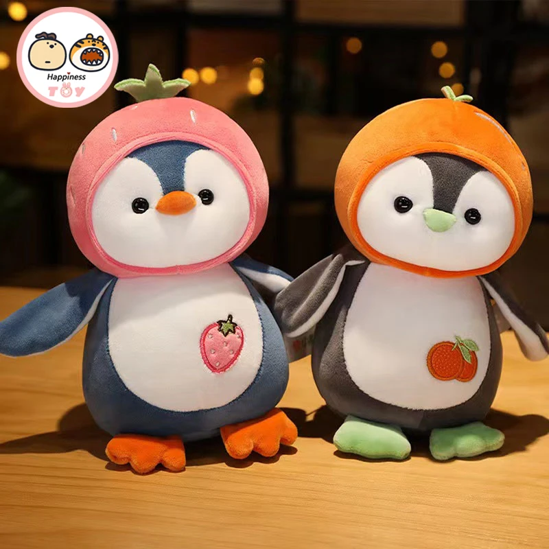 

Симпатичная плюшевая игрушка в виде фруктов, пингвин, клубника, апельсин, пингвин, кукла для пар, пингвин, кукла для сна, диван, подушка, украшение комнаты