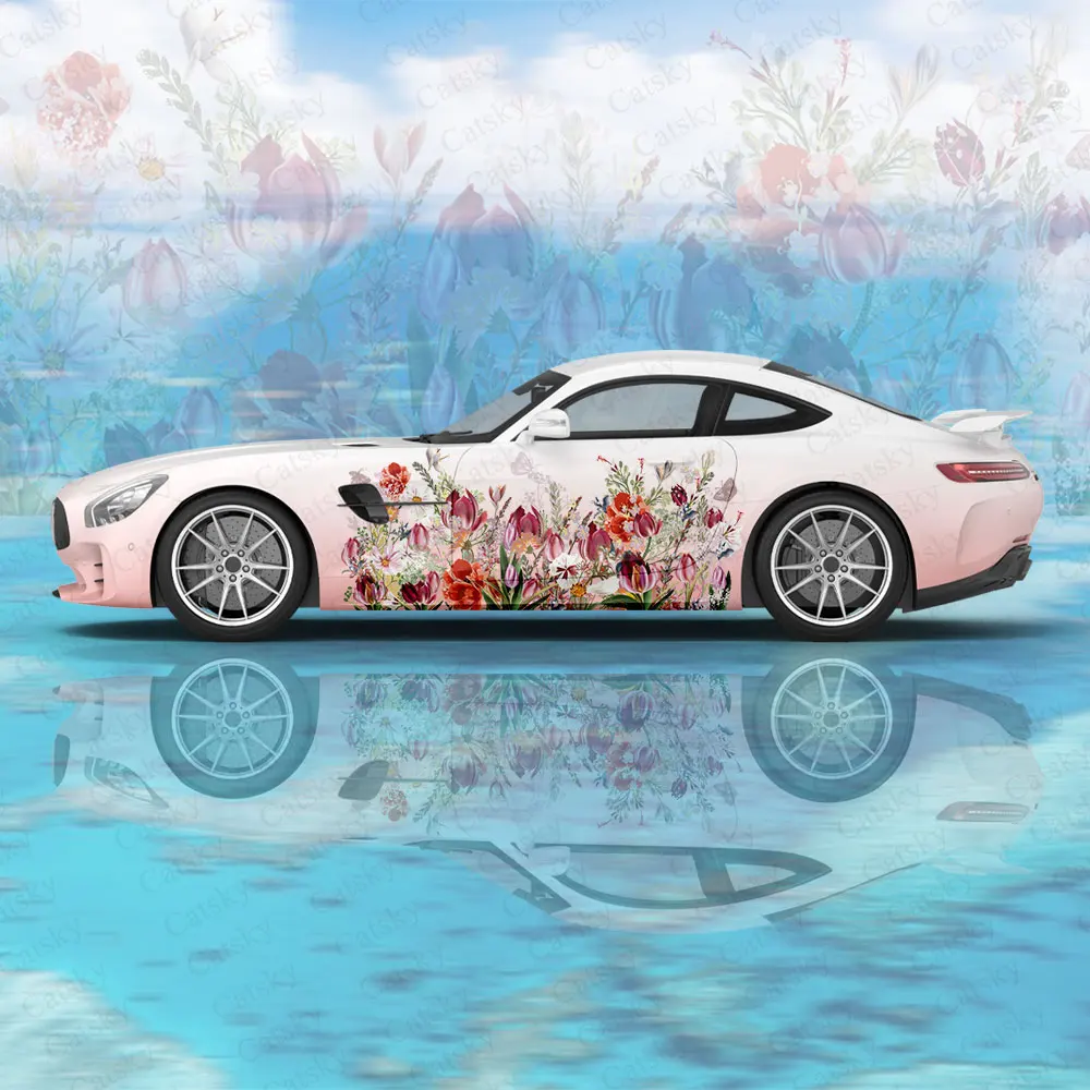 

Floral Grass Printing Car Wrap Protect Stickers Car Decal Creative Sticker Car Body Appearance Modification Decorative Sticker