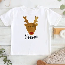 

Personalized Christmas Girl Clothes Reindeer Baby Girl Christmas Tshirt Costumes Christmas Shirt Little Girl Clothes