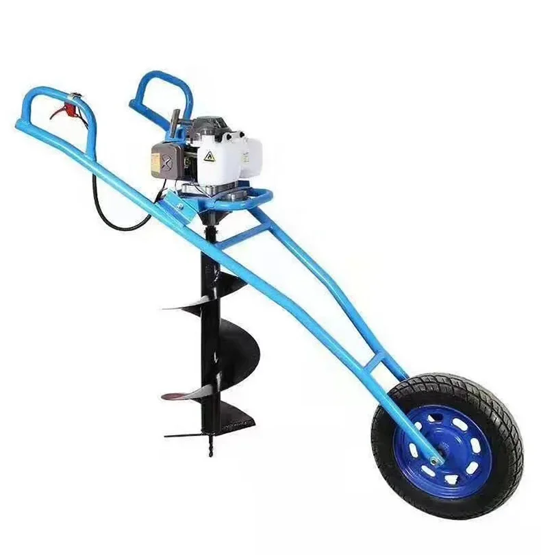 Hand Push single Wheel Ground Drilling Frame Agricultural Hole Drilling Ground Drilling Frame 3