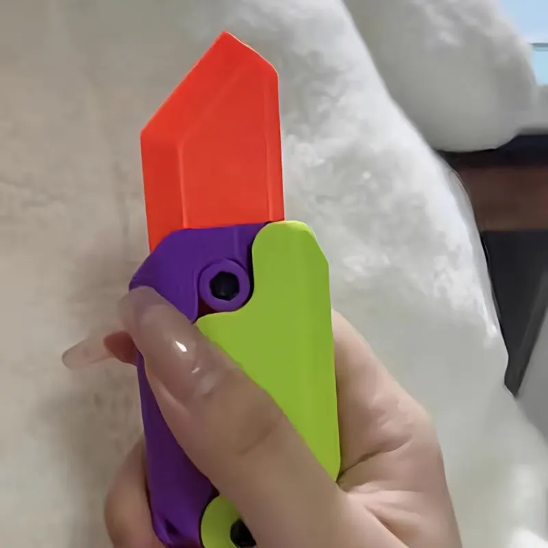 Fidget Toys Random 3D Gravity Radish Knife Straight Jump Mini Bounce Model Decompression Toy Plastic Toy Knife