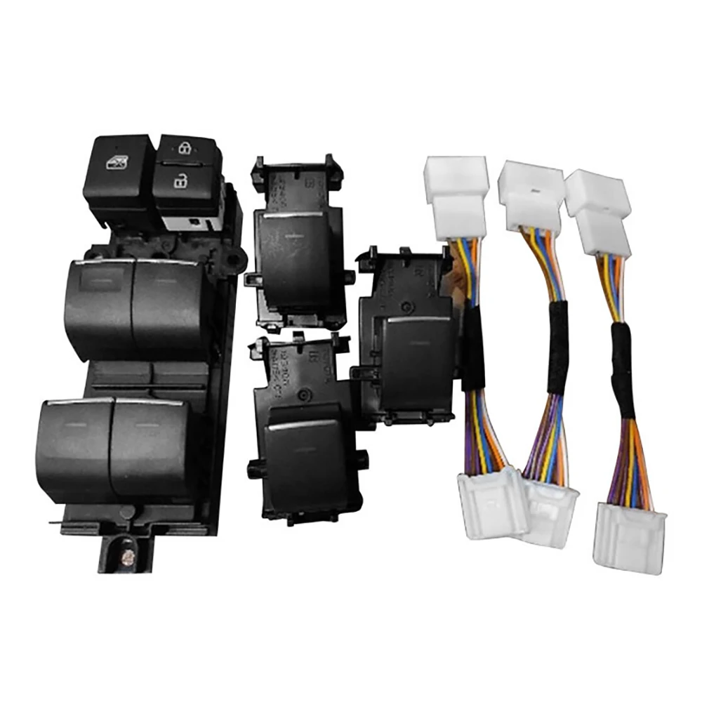 

1Set Blue LED Power Window Lifter Switch Button with Cable for 4 2019 2020 LHD Backlight Upgrade