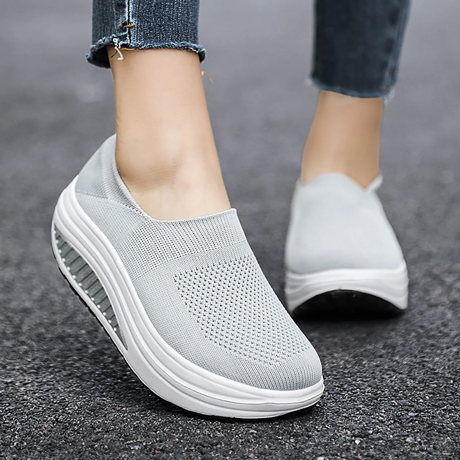 Woman Flat Bottom Mesh Shoes Non-slipped Soft-soled Shoes Gift for Girl friend Female Lover 6