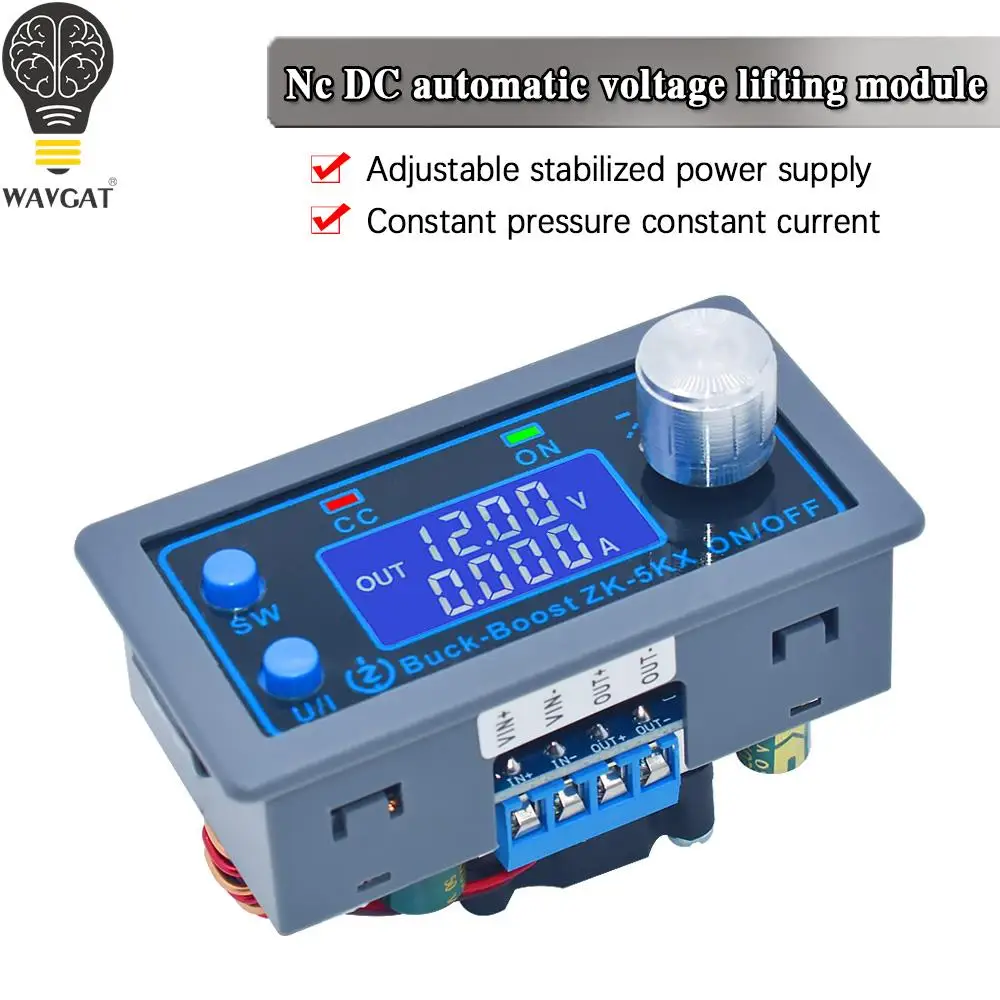 Zk-5Kx Dc Dc Buck Boost Converter Cc Cv 0.6-36V 5A 5V 6V 12V 24V 80W Modulo Di Alimentazione Alimentatore Da Laboratorio Regolato Regolabile