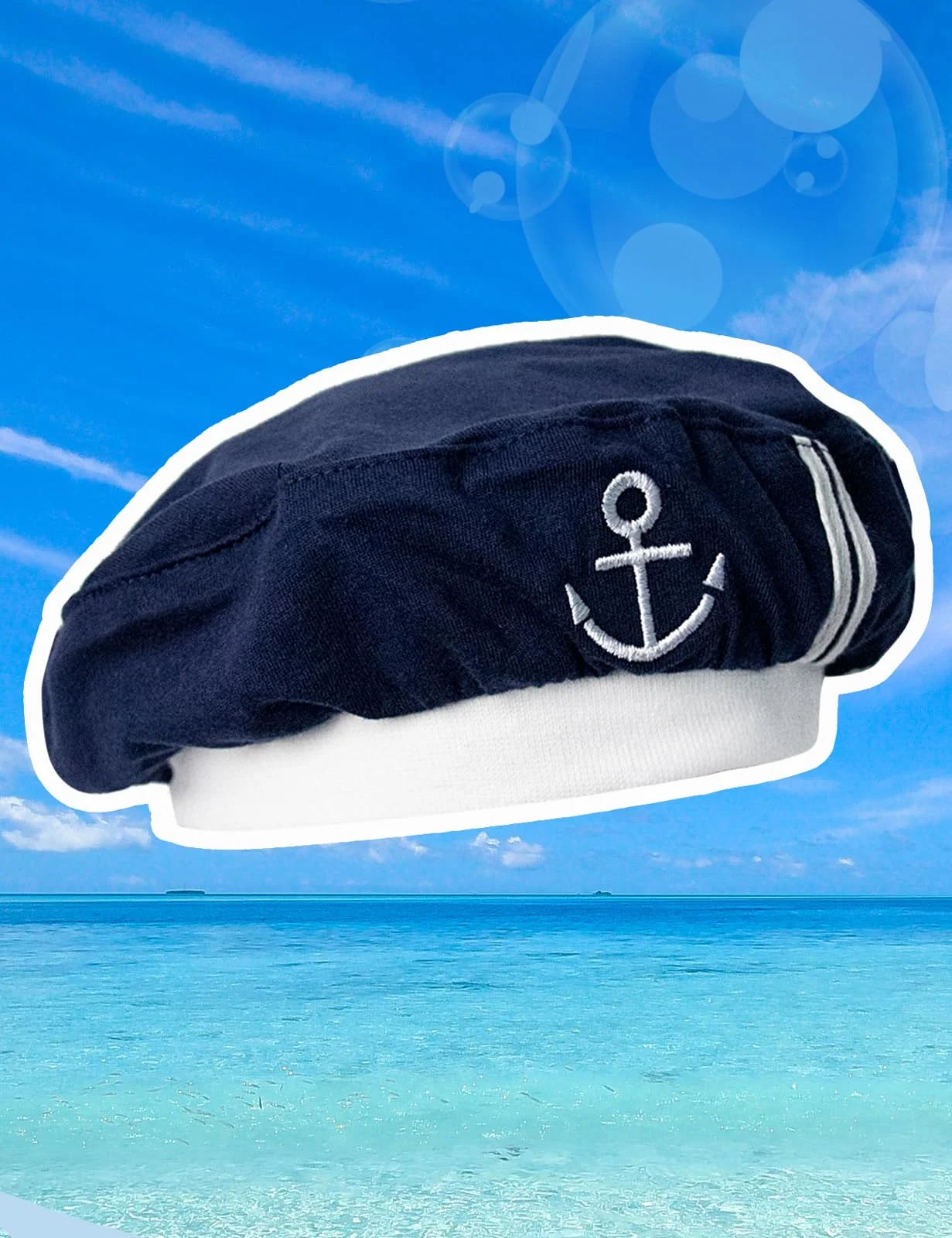Baby Sailor Hat Infant Nautical Sailor Hats Caps Funny Cosplay Accessories Newborn Cotton Hat 4