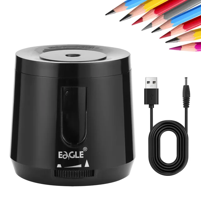 EAGLE Electric Pencil Sharpener Desktop Auto Sharpener for 6-8mm Pencils, Students Home Office School Use Stationery 1