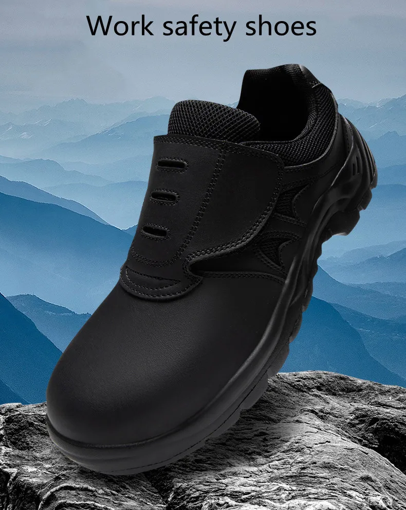 big size men fashion steel toe caps work safety shoes soft leather worker security boots black white safe sneakers man footwear