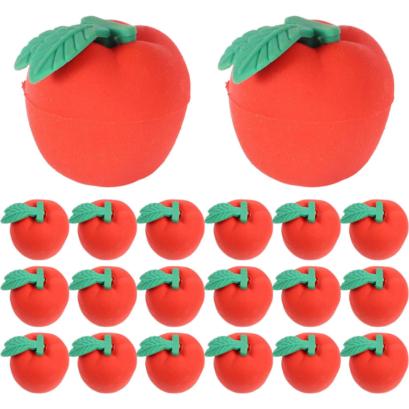 30Pcs 미니 지우개 레드 3D 학교 용품 귀여운 교실 보상 지우개 재미있는 학생 상품 개학 파티 선물