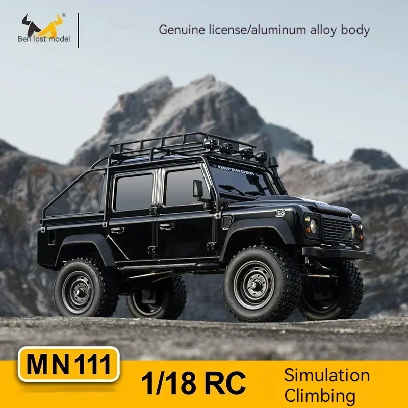 알루미늄 바디 쉘 4wd 180 모터 LED 라이트 포털 Axl 리모컨 클라이밍 자동차 완구, Mn111 RC카 D90 D110 키트 버전 1/18