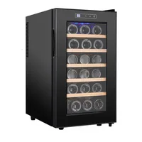 Réfrigérateur à vin de 18 bouteilles, réfrigérateur à vin autoportant silencieux pour la maison/bureau, 12 ℃ -18 ℃   Température réglable, porte en verre 1