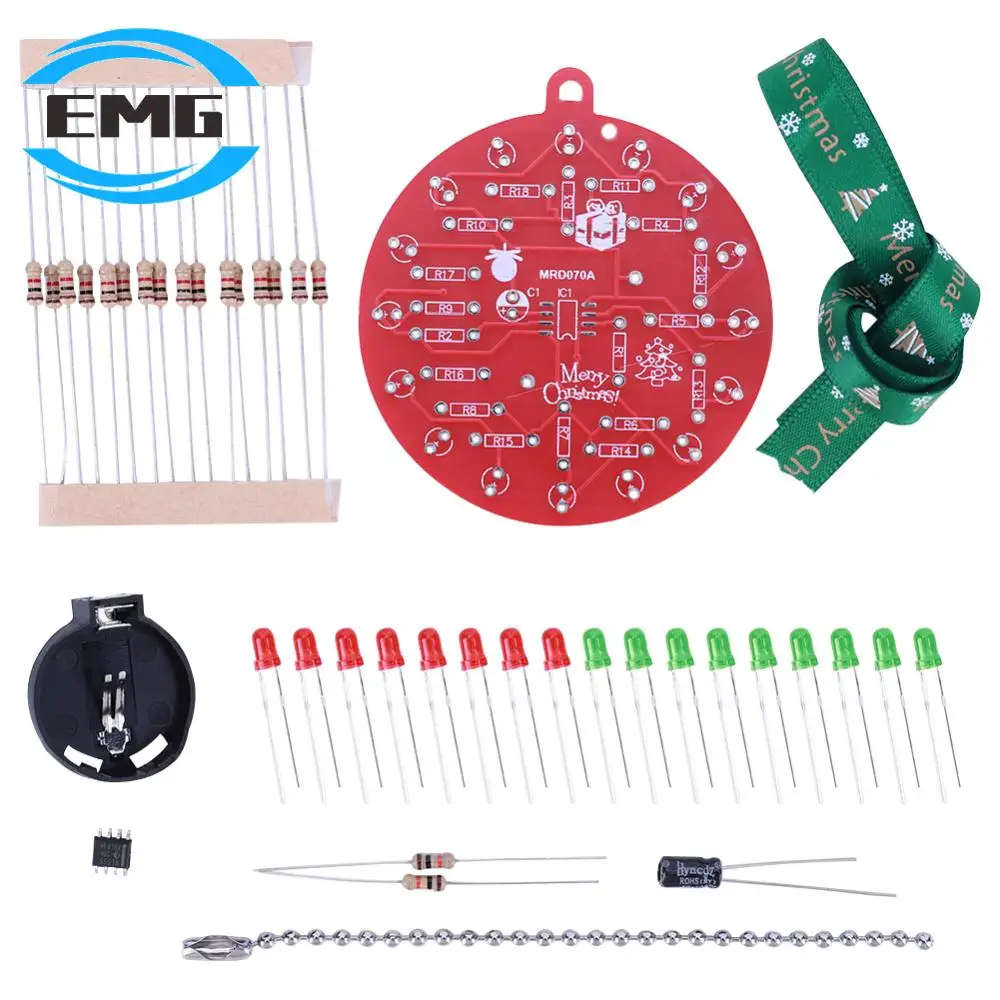 NE555 PCB Crcuit Ornaments Soldering Kit with LED Lights Christmas Tree ne555-pcb-crcuit-ornaments-soldering-kit-with-led-lights-christmas-tree