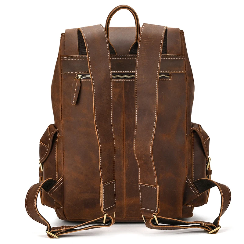 Leather Backpack Travel Pioneer™ - Dark Brown