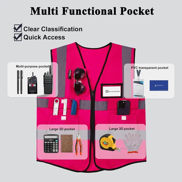 Custom Logo Safety Vest - Multi-colours