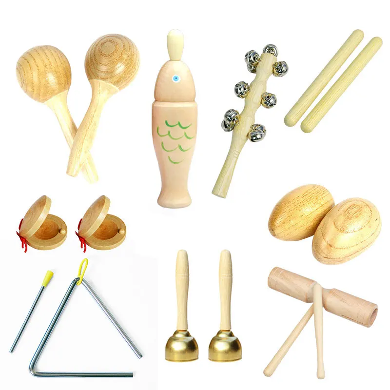 Kids Musical Instrument Toys Montessori 100% Natural Wooden Log Color Percussion Game Parish Learning Preschool Educational Toys 2