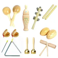 Kids Musical Instrument Toys Montessori 100% Natural Wooden Log Color Percussion Game Parish Learning Preschool Educational Toys 2