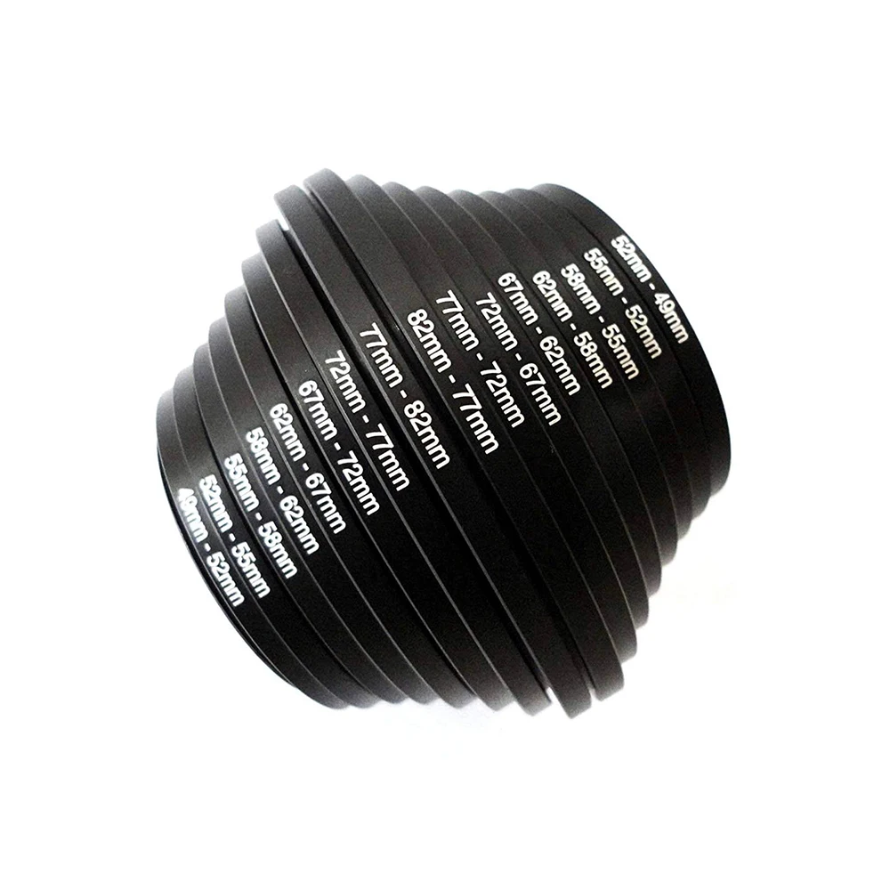 16PACKFilterRingAdapterSetCameraLensFilterMetalSteppingRings