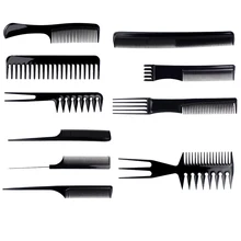 

10PCS /set Men Women Beauty Salon Hair Styling Hairdressing Black Plastic Brush Combs Anti-static Hairbrush Modelling Tools