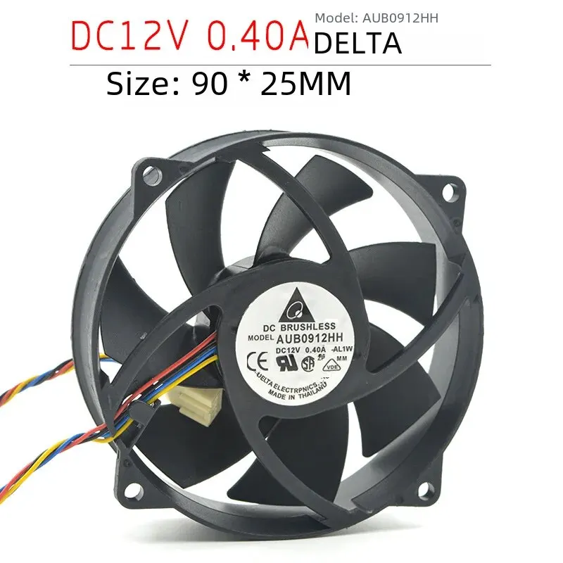 대만 CPU 4 선 PWM 온도 제어 냉각 선풍기, Aub0912hh 12v 0.40a 9025 9cm