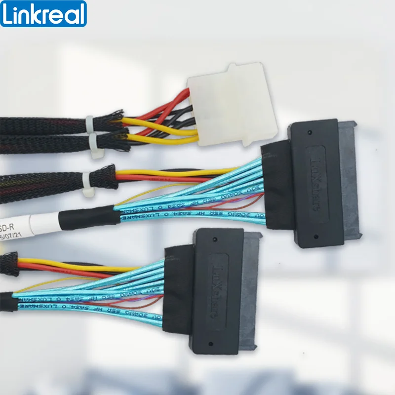 Linkreal Pcie 4.0 Slimsas 8i Sff8654 a Dois U.2 Sff9639 Cabo - Imagem 2