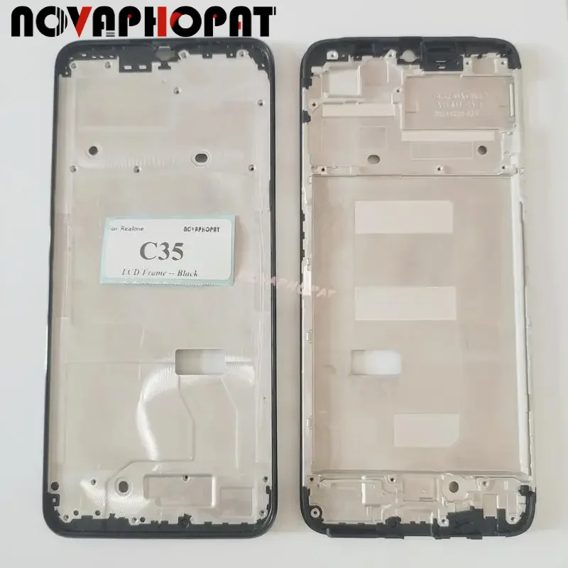 

Novaphopat LCD Рамка передняя крышка корпуса рамка для Realme C35 RMX3511 Передняя фотография