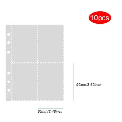 A5 6-Ring Clear Binder Refill Set - Versatile Sleeves for Photos, Notes, and Drawings (10 Pcs) (4 pockets)