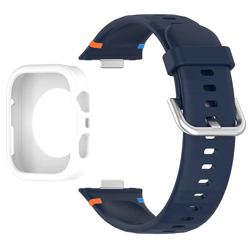 Protective Soft Case with Silicone Sports Strap for Smartwatch Fitness Bands