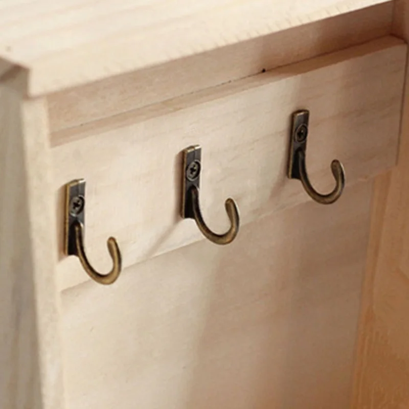 

Крючки для ключей, настенные крючки из цинкового сплава, подвесной органайзер для двери и мебели, набор винтов для халата, Однорядная маленькая антикварная шляпа