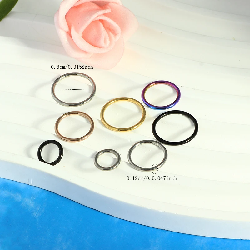 Mix 30pcs 16G Titanium Nose Ring Hoop Cartilage Hoop Earrings for Women Men Septum Ring Tragus Conch Helix Daith Lip Piercing