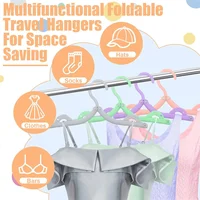 5Pcs Plastic Folding Clothes Hangers Portable Travel Hangers Household Multifunctional Hanger Clothes Drying Racks 2