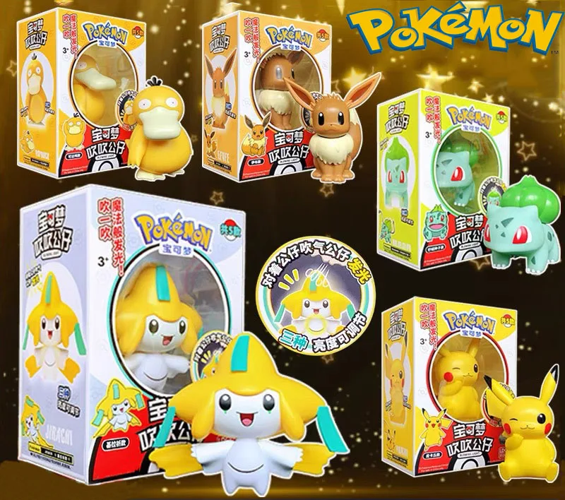 

Genuine Pokemon Night Light Pikachu Eevee Psyduck Bulbasaur Jirachi Anime Figures LED Bedside Lamp Toys Children Birthday Gifts