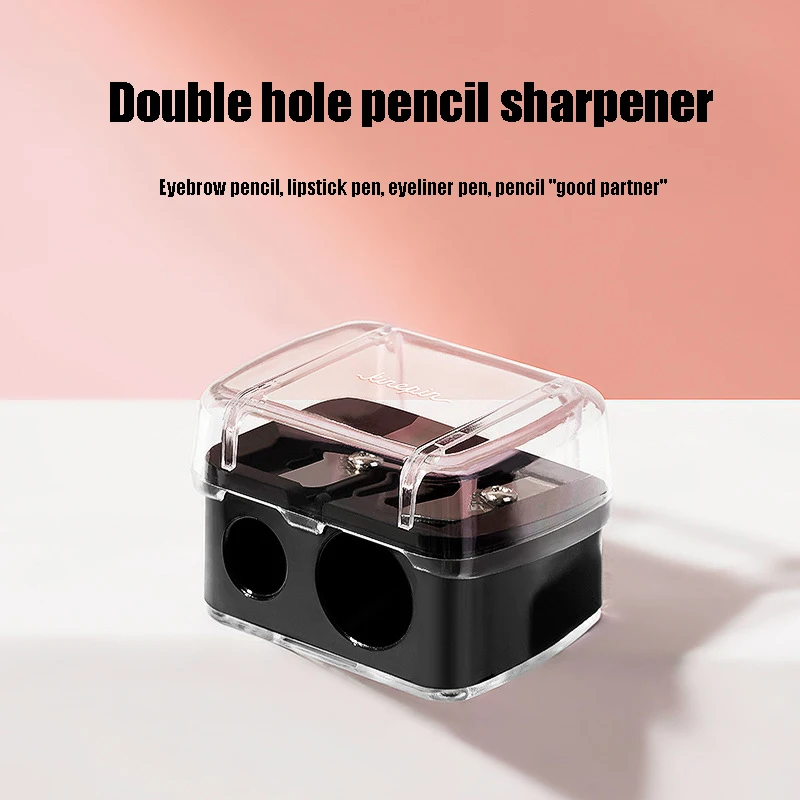 

Fashion 2 Holes Precision Cosmetic Pencil Sharpener For Eyebrow Lip Liner Eyeliner Pencil School Office Supply Gift Hot Sale