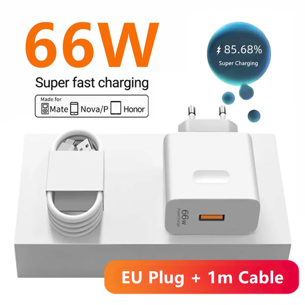 High-Power 66W USB-C Super Fast Charger with 2m 6A Cable