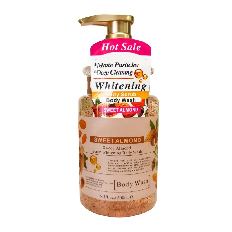 Scrub Body Wash Vitamin Almond Essences Moisturizing Shower Gels 16.9fl-oz New