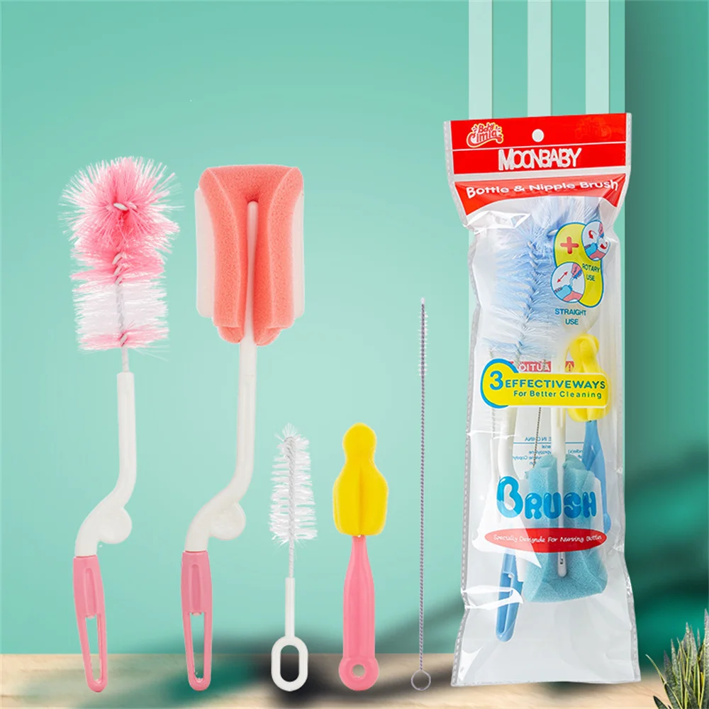 

5pcs/set Multi-purpose Bottle Brushes No Dead Ends Gap Brush Deep Cleaning Baby Bottle Pacifier Brush Cleaning Tools Baby Items