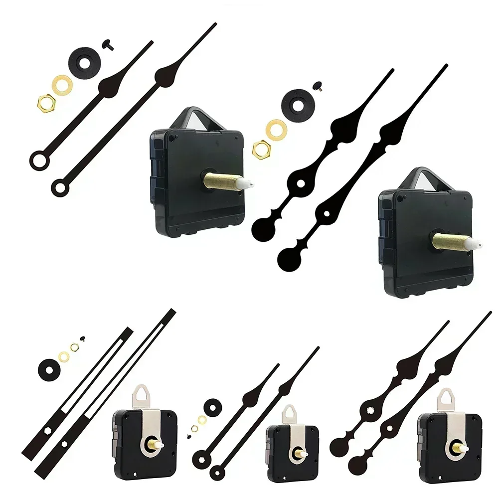 Wall Clock Clock Repair Parts Quality Silent Quartz DIY Mechanism Movement Kit Large Long Hands High Torque Wall Clock Accessories Black