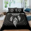 Dream Catcher Duvet Cover Set Purple Bedding Set Chic Boho Mandala Floral Feather Design Galaxy Comforter Cover Set Queen Size 6