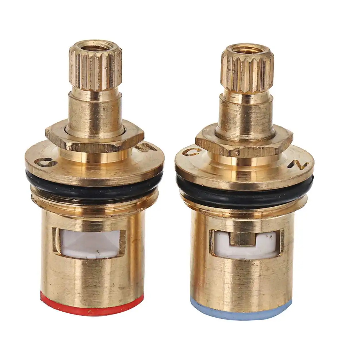 2Pcs Standard 1/2 Ceramic Faucet Cartridge Water Mixer Tap Inner Faucet Disc Valve Quarter Switch Turn Cartridges Handle Repair