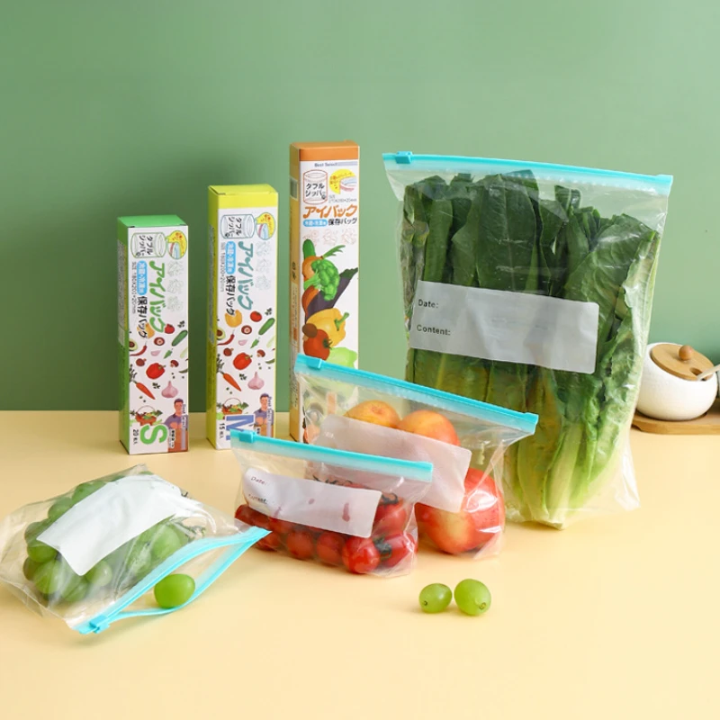 Slip Sealing Bag Refrigerator Frozen Food Preservation Bag Thickened Food Preservation Divided Storage Bag Kitchen Supplies fresh keeping bags vacuum seal bags food storage bags plastic food storage bags vacuum bags