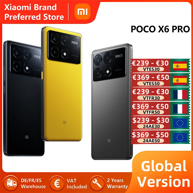 Xiaomi-POCO X6 Pro 5G, versión Global, MTK Dimensity 8300-Ultra 67W, carga Turbo, Triple cámara de 64MP, OIS 120Hz, AMOLED, 5100mAh