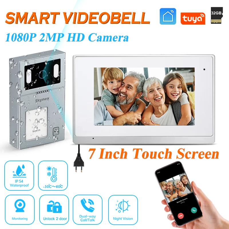 

Cloud IP intercom smart Linux system for villa and building security for home HD camera doorbell open door can connect indoor un