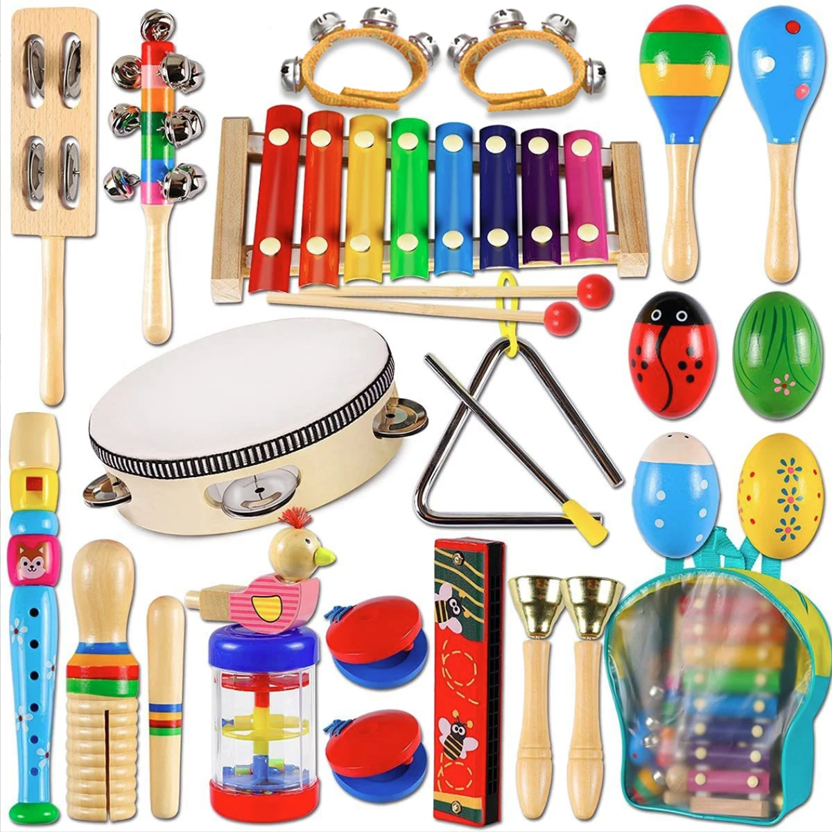 Wooden Percussion Instrument Toy, Preschool Educational Musical Toys ...